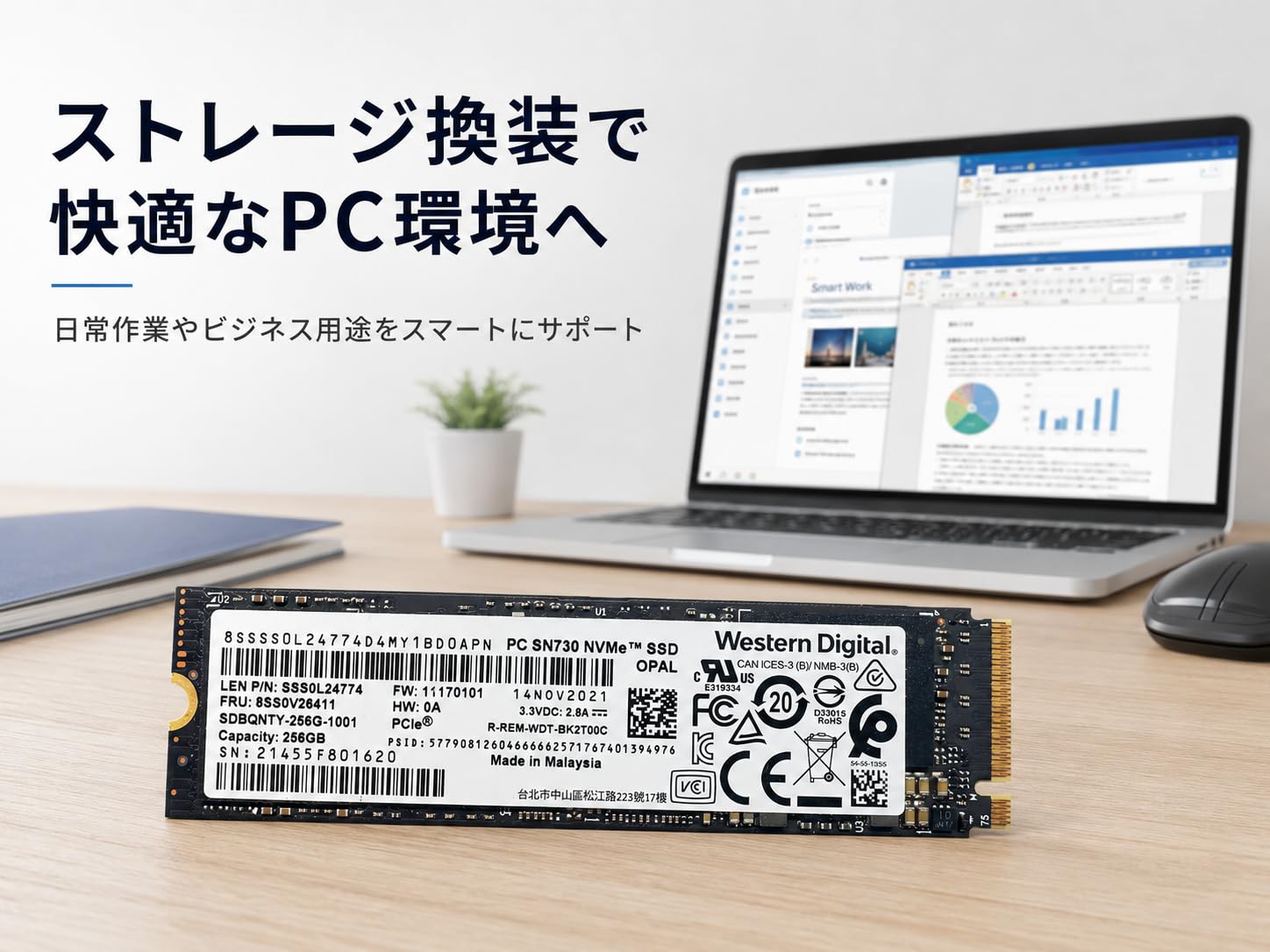 Amazon | 【整備済み品】WD PC SN730 256GB NVMe SSD SDBQNTY-256G